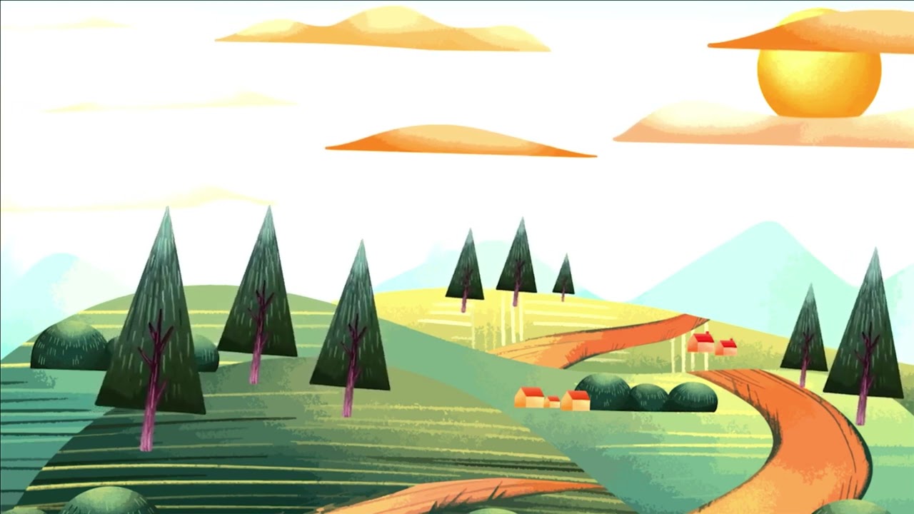 Mountain side highway 4k background video for cartoon animation | Loop video 