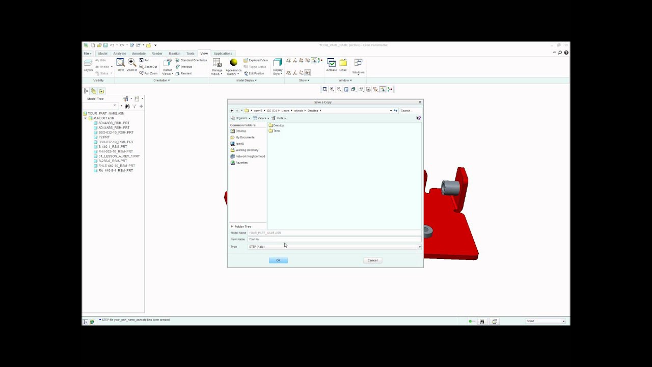 Rapid Sheet Metal® Saving a Creo Top level Assembly as a STEP File