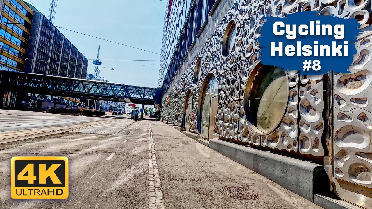 На велосипеде из Мальми в центр Хельсинки 20 км 🇫🇮 4K Cycling Tour Finland