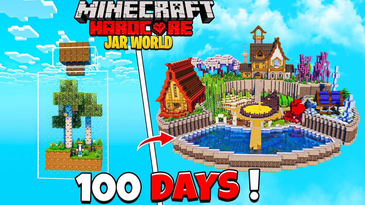I Survived 100 Days in JAR WORLD in Minecraft Hardcore
