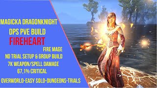 ESO Magicka Dragonknight DPS PVE Build - Fireheart - Scribes of Fate