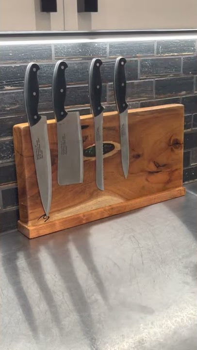 Wooden Magnetic Knife Stand Block - Oak - Oishya