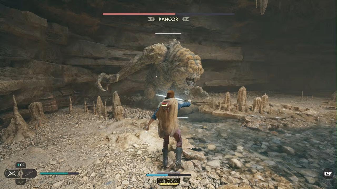 STAR WARS Jedi: Survivor - CAL VS RANCOR BOSS FIGHT - YouTube