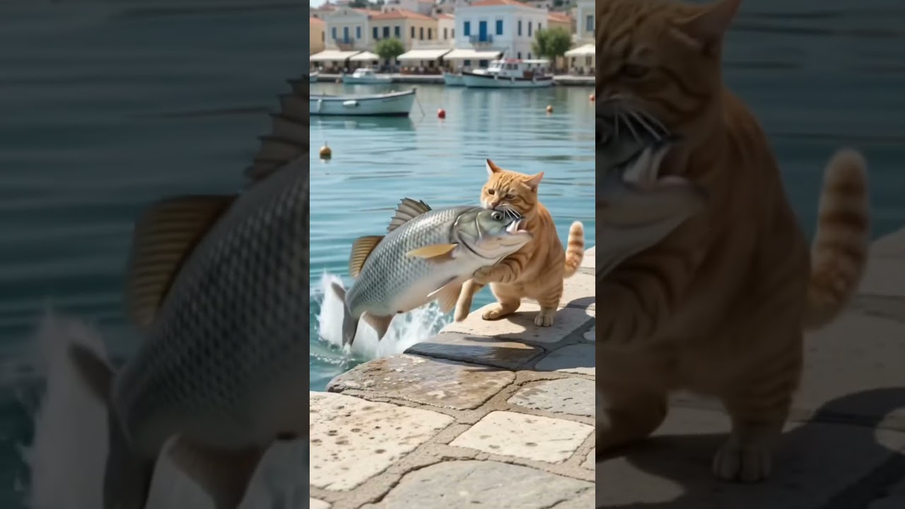 γάτα πήγε για ψάρεμα! 😂🐱🐟#παραδοσιακη #funny #ρε #funny #humor #fyp #κωμωδία #χωρι