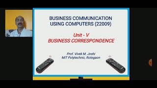 BUSINESS CORRESPONDENCE (BCC-22009) Unit-V