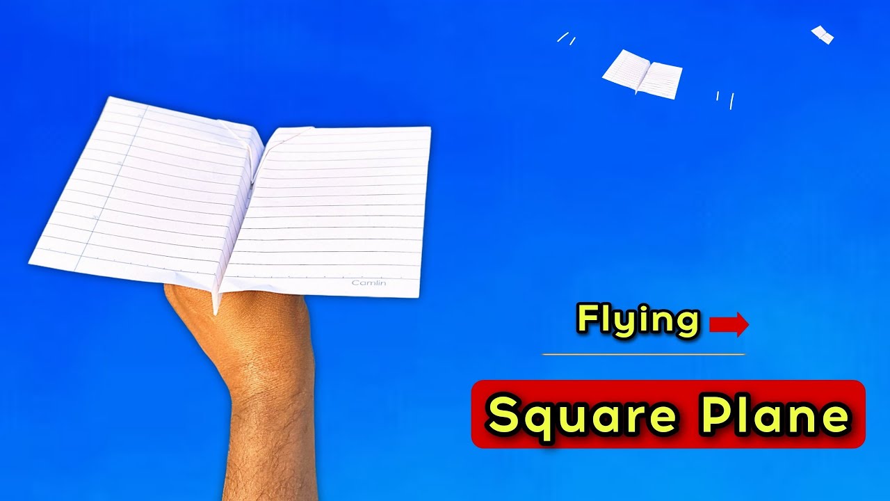 Square flying plane, notebook square plane, how to make new airplane,  paper flying plane making
