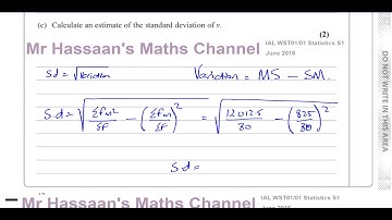WST01/01 (Edexcel) IAL S1 JUN 2016 Q4 Grouped Frequency Table, Estimating Mean, Median, SD, Coding