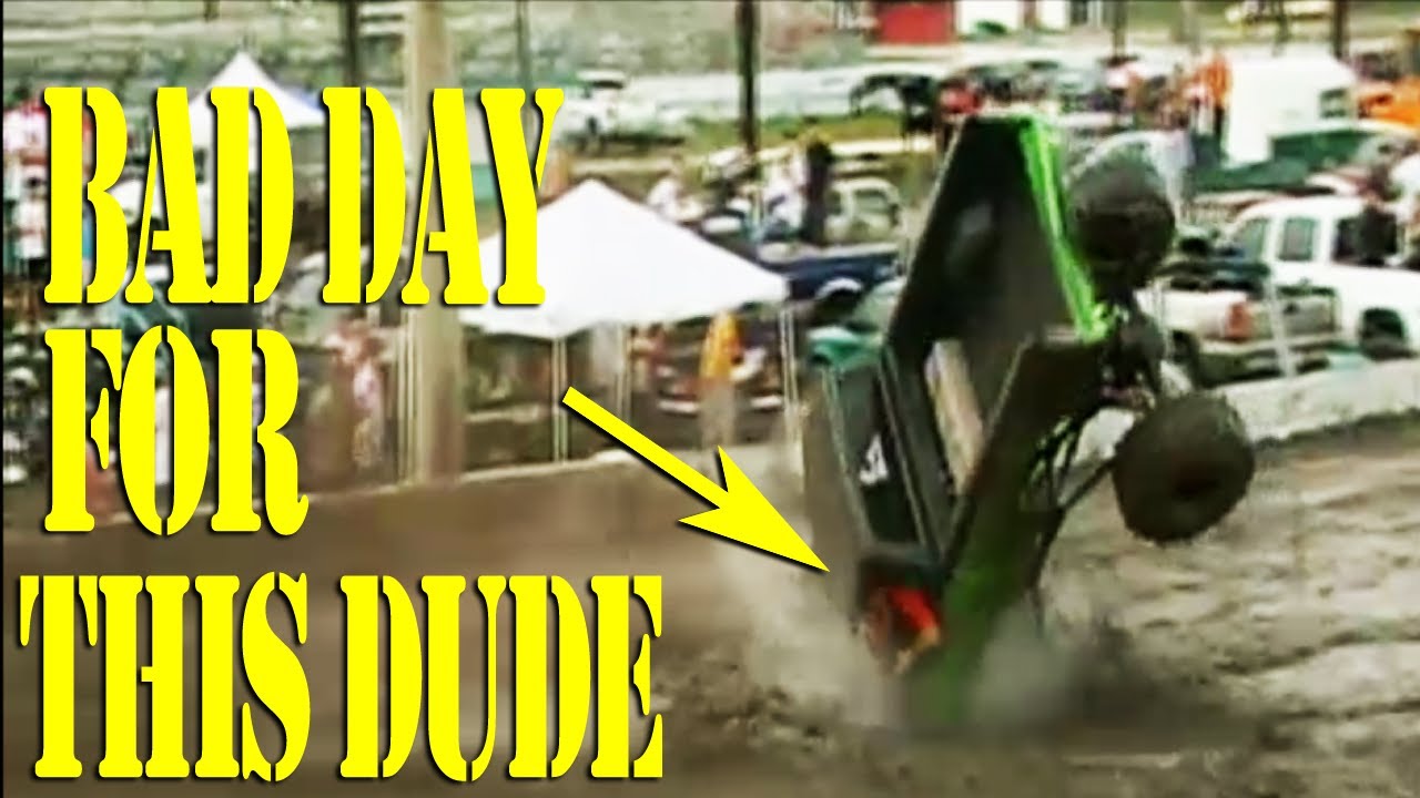 MONSTER TRUCK DRIVER NEARLY DROWNS IN MUD!