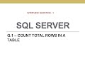 SQL SERVER | Intervies Question| for Beginers only