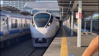 E657系ｶﾂK19編成がひたち野うしく駅2番線を特急電車として通過する動画（2023.7.26）