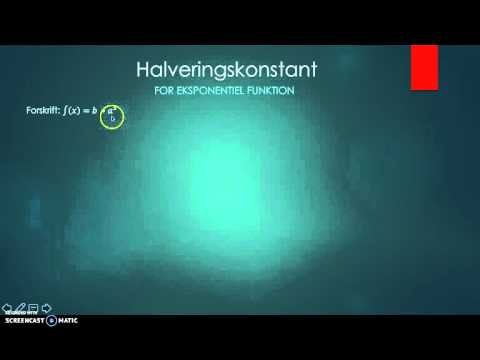 Halveringskonstant - Eksponentiel funktion