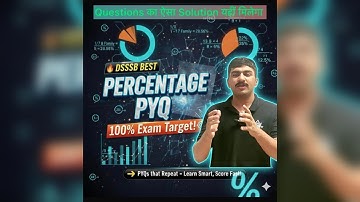 DSSSB Maths | Percentage PYQ Series | Solve Like a Topper 🔥#education #maths #mathtricks #tricks