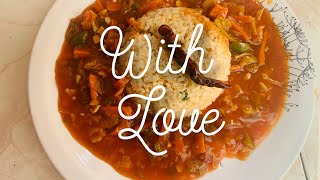 Hot Garlic And Basil Sauce With Brown Rice