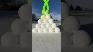 This Snow Tower Turned Out Perfect! Can You Spot The Lemon Ball? 🥶 #Shorts