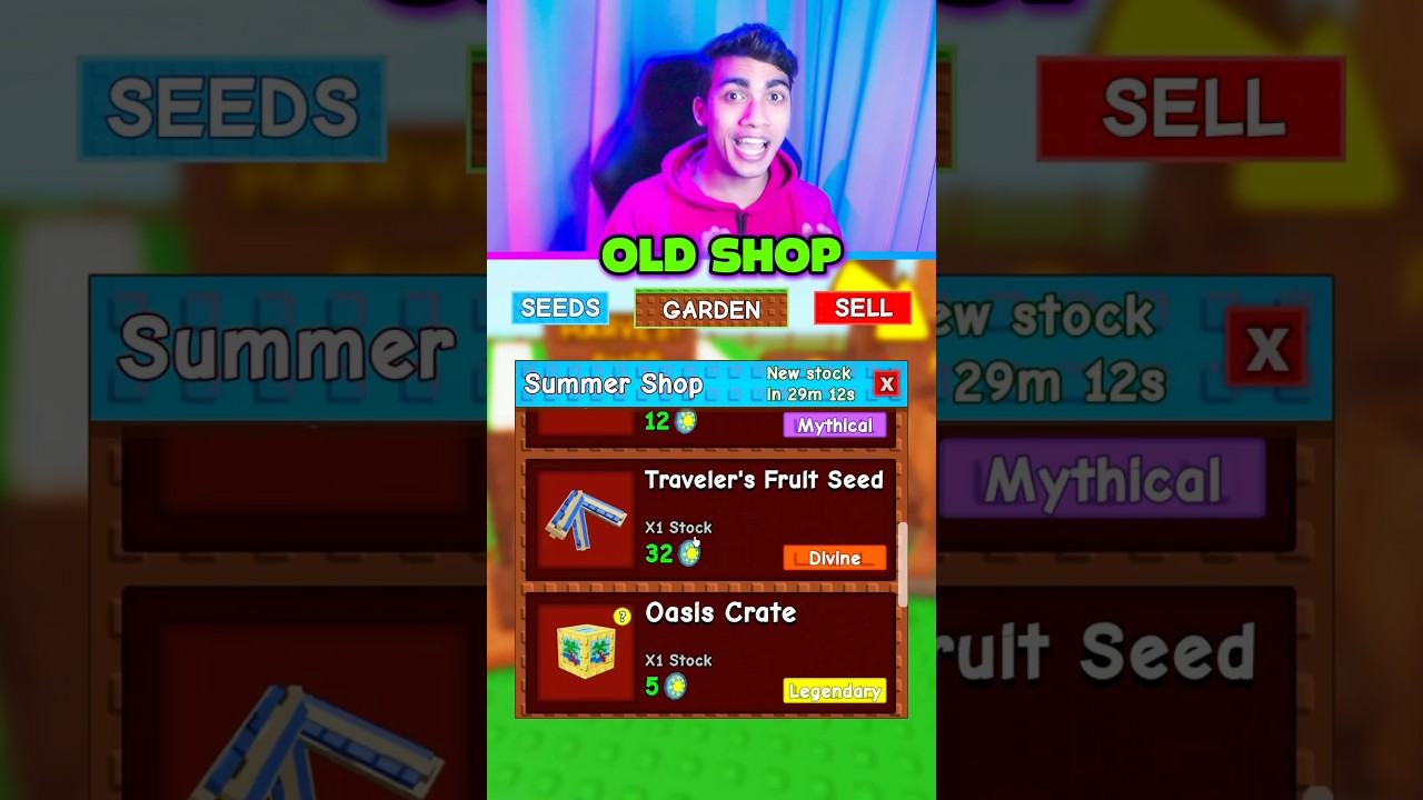 GROW A GARDEN NEW SHOP VS OLD SUMMER SHOP 🥺