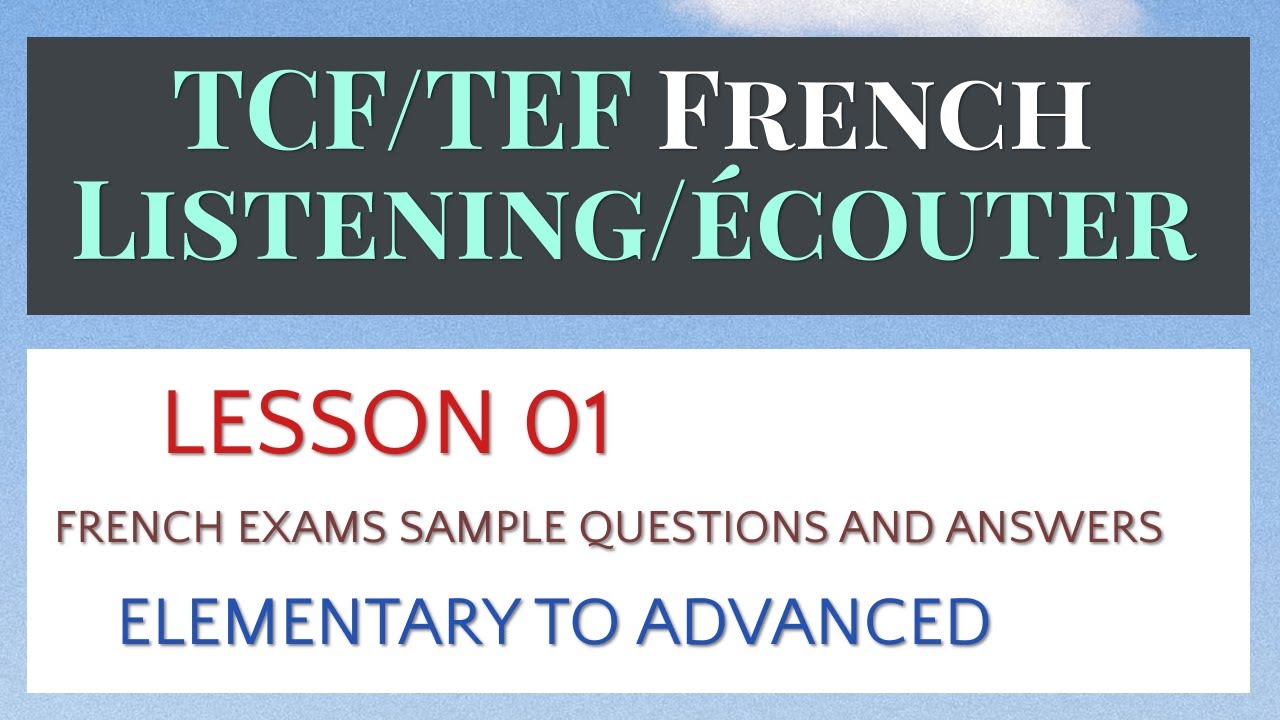 TCF Listening Practice-Part 1