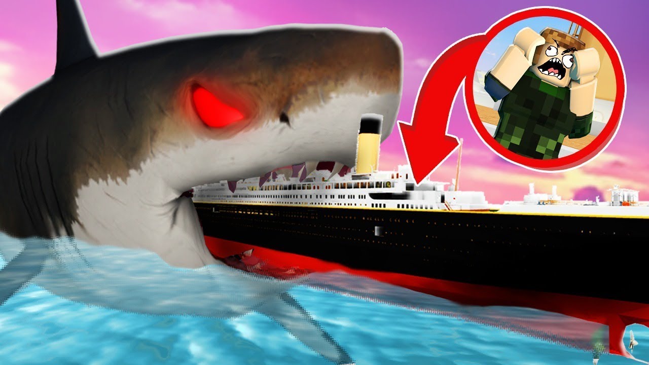 Megalodon Vs Titanic Roblox Shark Bite Youtube - roblox titanic playithub largest videos hub