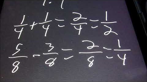 MAT 0018 4.4 Pre-Algebra myopenmath: Adding and Subtracting Fractions with Common Denominators