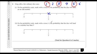 Edexcel Sample Paper 1F Question 6 - Probability