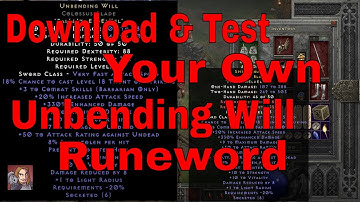 D2R New Runeword Unbending Will Download!! (Testing Out The New Runeword) You Can Too!