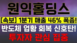 [원익홀딩스] 신사업 매출 2배 성장! 1분기 흑자전환! 주가 강세, 투자자 관심 집중