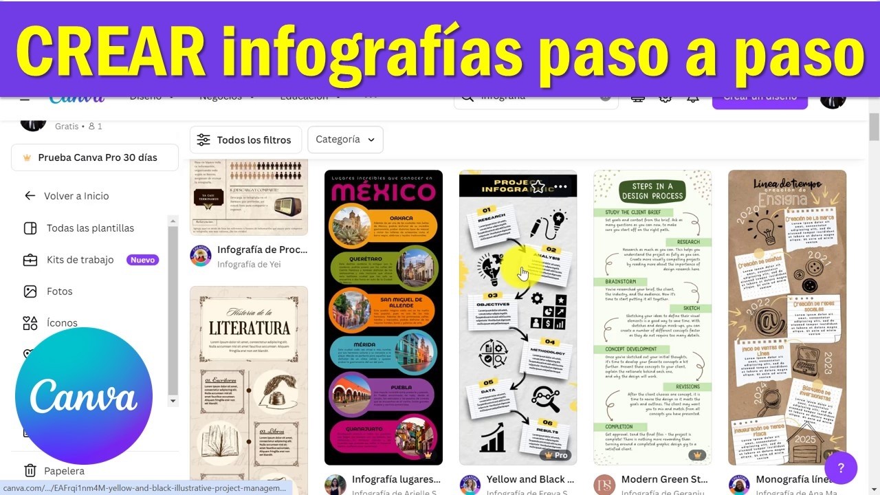 Cómo hacer una INFOGRAFIA en CANVA - YouTube