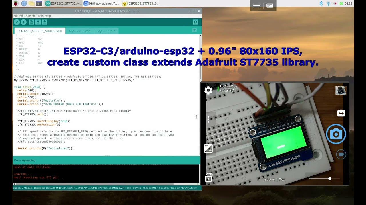 ESP32-C3/arduino-esp32 + 0.96" 80x160 IPS, create custom class extends ...
