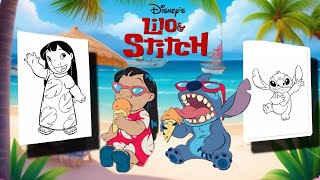 How to Color Lilo & Stitch | Relaxing Coloring Video for Kids ✨️
