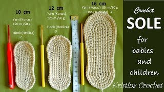 Crochet Shoe Sole for Babies and Children Tutorial (English) screenshot 5