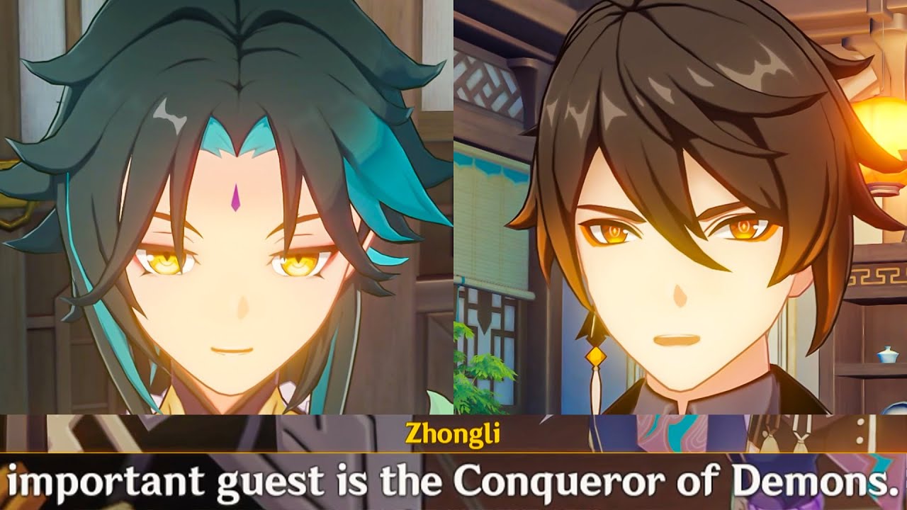 ZHONGLI Suprised XIAO Dining Cutscene 2023 Lantern Rite 3.4 Genshin Impact