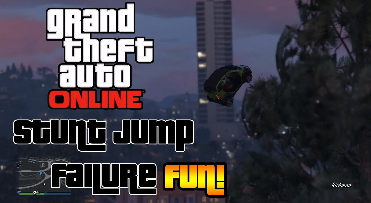 GTA V Online Stunt Jump Failure Fun! YouTube