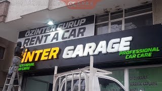 Rent a car tabelası (ışıklı kutu harf tabela) inter garage | Illuminated Box Letters Signage