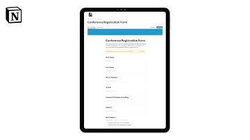 Conference Registration Form | How to create a conference registration form in @Notion