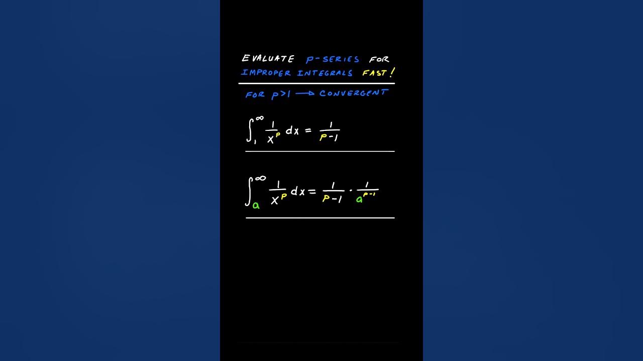 Easy trick to solve p series for integrals maths mathematics 
