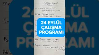24 Eylül Çalışma Programı