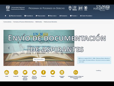 Videotutorial - Envío de documentación de aspirantes - CPD-UNAM