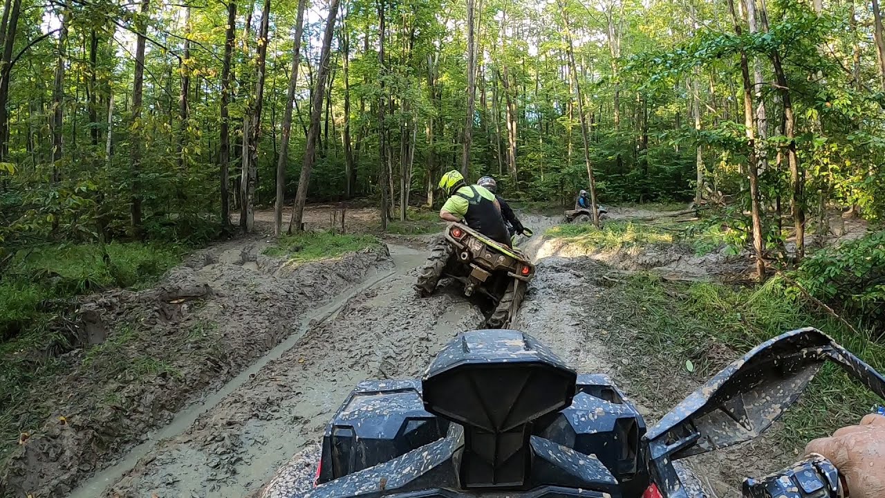 AWESOME TALL PINES TRAIL AND A LITTLE MUD HOLE FUN. TALL PINES ATV PARK