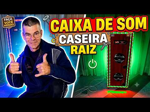 Caixa de SOM RAIZ Caseira FEITA COM tábua de ASSOALHO