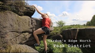 Gardoms Edge Bouldering: First Roof Left 6b+ and Middle 6c