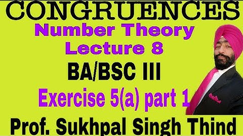 CONGRUENCES in Number Theory part 1 /Chapter 5th  Ba/BscIII /How to find remainder using congruence