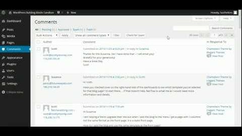 WordPress Dashboard Comments Menu