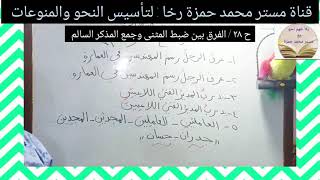 ح 28 / الفرق بين ضبط المثنى وجمع المذكر السالم