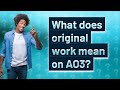 What does original work mean on AO3?