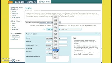 Creating a resume in Naviance