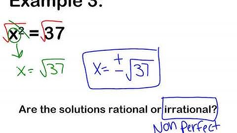 Algebra 1 Unit 7 Lesson 1 Solving Quadratic Equations with Inverse Operations