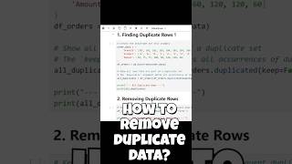 Remove Duplicated data in Pandas — One Line! 🧼 | ML Tips #MachineLearning #Pandas #DataCleaning Remove Duplicated data in Pandas — One Line! 🧼 | ML Tips #MachineLearning #Pandas #DataCleaning