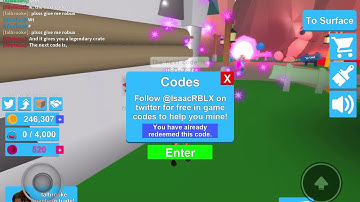 7 epic mining simulator codes! (Srry for redeeming some)