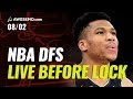 NBA DFS Live Before Lock Show: Sunday 8/2: DraftKings, SuperDraft, FanDuel