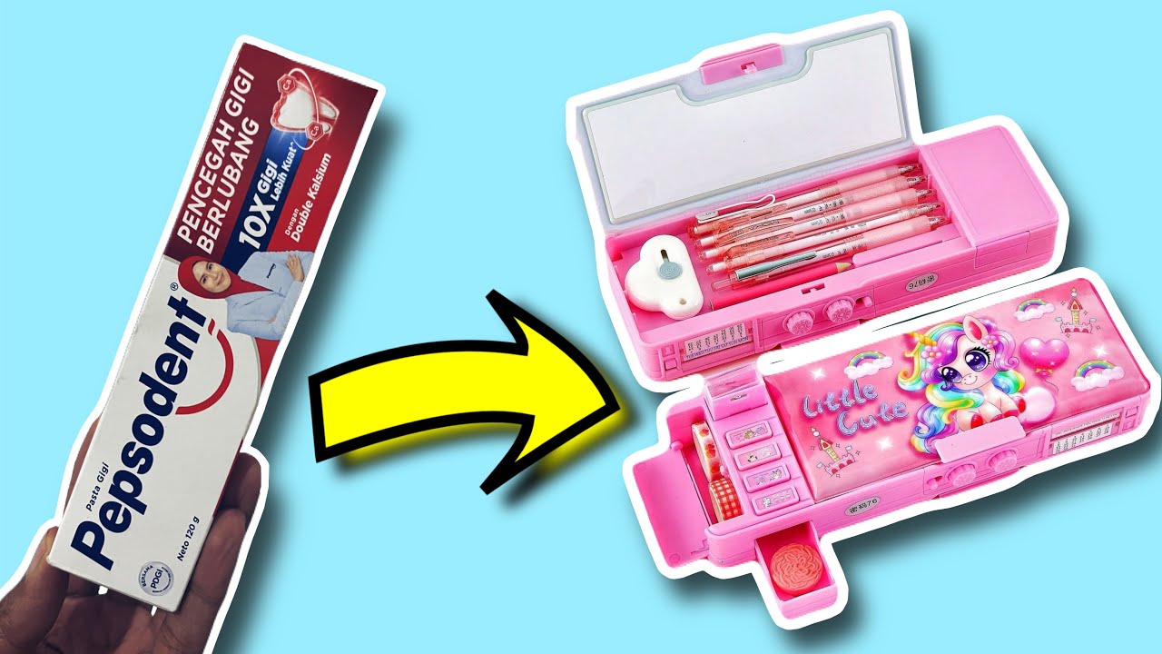 DIY - CARA MEMBUAT TEMPAT PENSIL DARI KARDUS BEKAS || IDE TAK TERDUGA DARI BARANG BEKAS