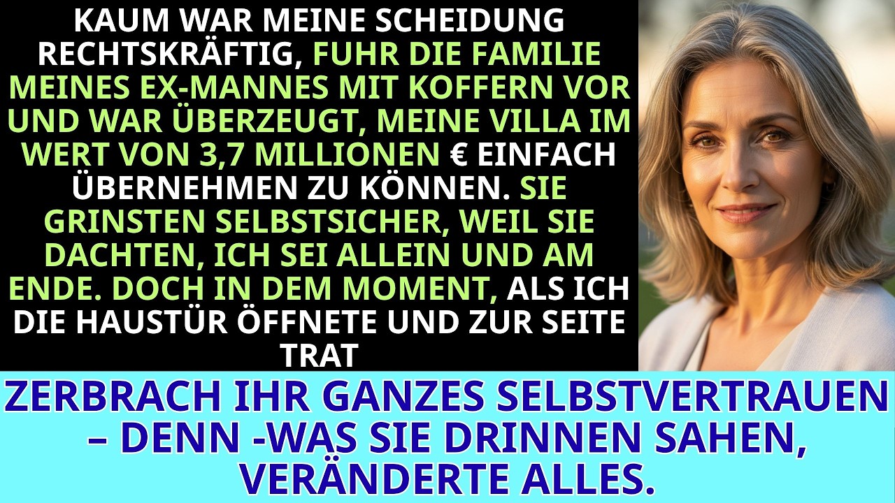 Ich unterschrieb die Scheidungspapiere und dachte, das Schlimmste wäre überstanden. Fünfzehn Minuten später stand vor meinem Haus ein weißer Mercedes-Sprinter. Meine Exschwiegermutter Renate...